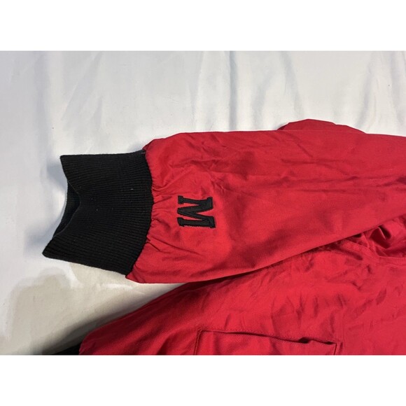 Vintage 90`s Marlboro Jacket Mens Medium Black/Red Reversible Bomber B13 - Picture 4 of 10